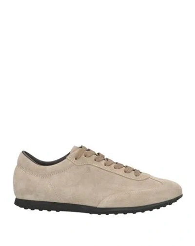 Tod's Man Sneakers Sand Size 9 Leather In Multi