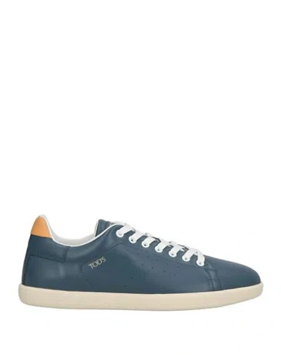 Tod's Man Sneakers Slate Blue Size 8.5 Leather