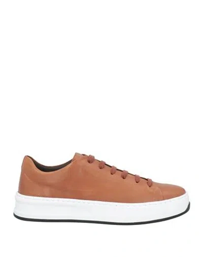 Tod's Man Sneakers Tan Size 9 Leather In Brown