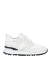 Tod's Man Sneakers White Size 9 Leather, Textile Fibers In White