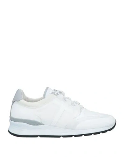 Tod's Man Sneakers White Size 9 Leather, Textile Fibers