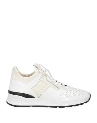 Tod's Man Sneakers White Size 9 Textile Fibers