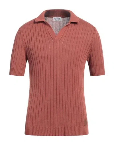 Tod's Man Sweater Brown Size 42 Cotton, Linen