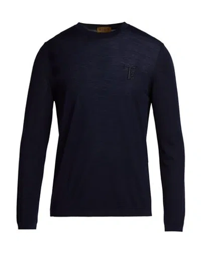 Tod's Man Sweater Midnight Blue Size 36 Merino Wool, Silk, Cashmere
