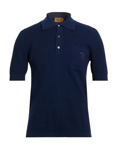 Tod's Man Sweater Navy Size 40 Polyamide In Blue