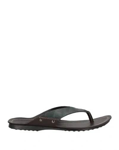 Tod's Man Thong Sandal Dark Green Size 9 Leather