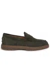 TOD'S TOD'S MAN TOD'S GREEN SUEDE LOAFERS
