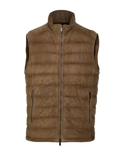Tod's Man Vest Sand Size 38 Leather In Brown