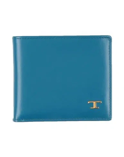 Tod's Man Wallet Azure Size - Leather In Blue