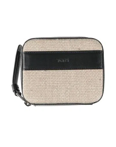 Tod's Man Wallet Beige Size - Leather, Textile Fibers In Sand