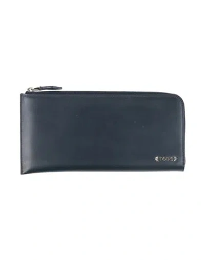 Tod's Man Wallet Midnight Blue Size - Leather