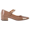 Tod's Mary Jane Pumps In Beige Patent Calf Leather In Brown