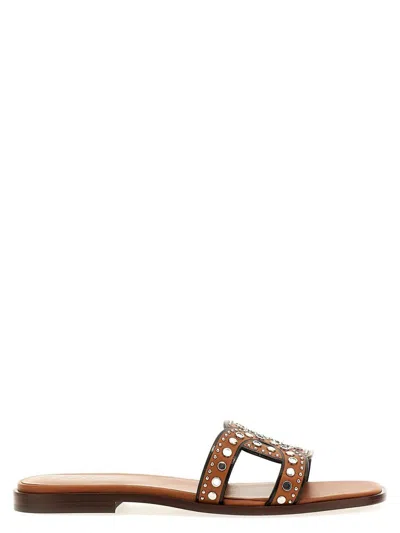 Tod's 'maxi Catena' Sandals In Brown