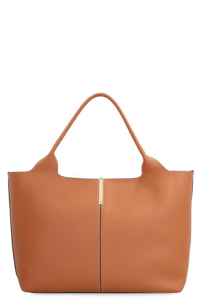 Tod's Medio-piccola Leather Tote In Brown