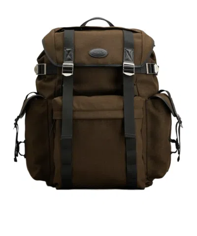 Tod's Canvas Backpack In Black