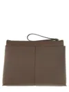 Tod's Textured Clutch Bag Wrist Strap In Brown