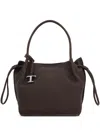 Tod's Brown Shoulder Bag With Two Top Handles And Drawstring Closure In Brown