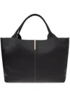 Tod's Medium Leather Shopping Bag In Black