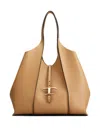 Tod's T Timeless Shopping Bag In Leather Medium In Brown