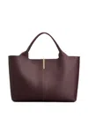 Tod's Medium Leather Shopping Bag With Gold-tone Hardware In Brown