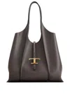 Tod's Handle Texture Hardware Shoulder Bag In Gray