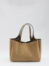 Tod's Beige Suede Leather Top Handle Bag In Nude