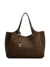 Tod's T Pendant Logo Medium 2 Handles Bags In Brown