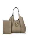 Tod's Medium Leather Tote Bag In Gray
