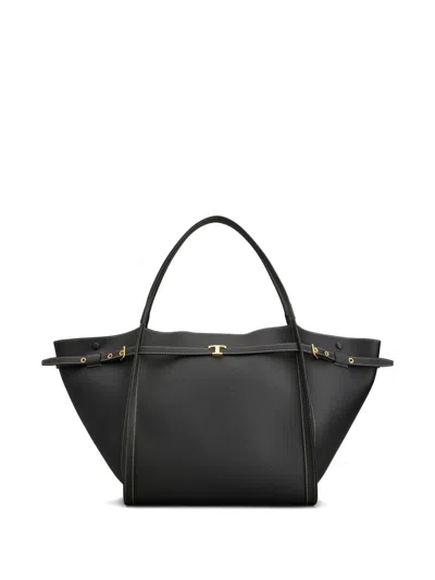 Tod's Medium Shopping Buckle Tote Bag In Black