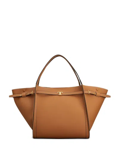 Tod's Medium Leather Tote In Brown