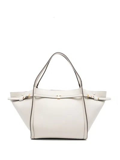 Tod's Medium Leather Tote In White