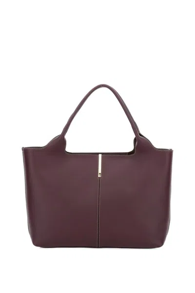 Tod's Medium-small Ebr Shopping Bag In Burgundy