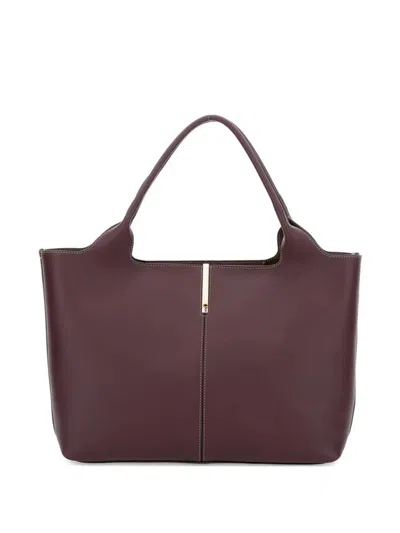Tod's Medium-small Leather Shopping Bags In Purple