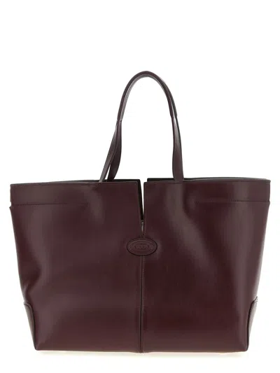 Tod's Medium-small ' Di Bag Folio' Shopping Bag In Red
