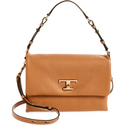Tod's T Timeless Leather Shoulder Bag In Kenia Scuro