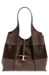 Tod's Medium Tsb Suede & Genuine Calf Hair Tote