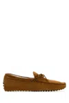 Tod's Men Camel Suede Loafers In Brown