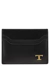 Tod's Men Leather Card Holder With Logo In Multi
