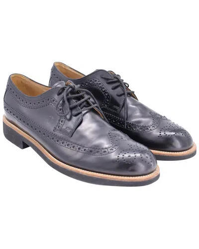Pre-owned Tod's Men's Leather Lace-up Oxford (authentic Pre-loved) In Black