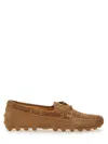 Tod's Light Walnut Leather Driving Moccasin Made In Italy Men In Brown