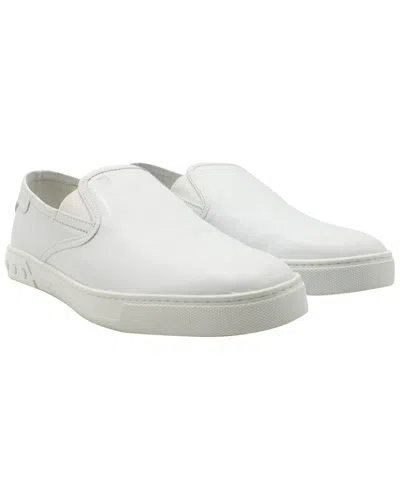 Pre-owned Tod's Men's Leather  Pantofola Slip-on Loafer (authentic Pre-loved) In White