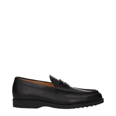 Tod's Black Leather Slip-on Moccasin In Multi