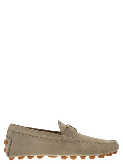Tod's Men Rubber Bubble T Timeless In Suede Leather In Multicolor