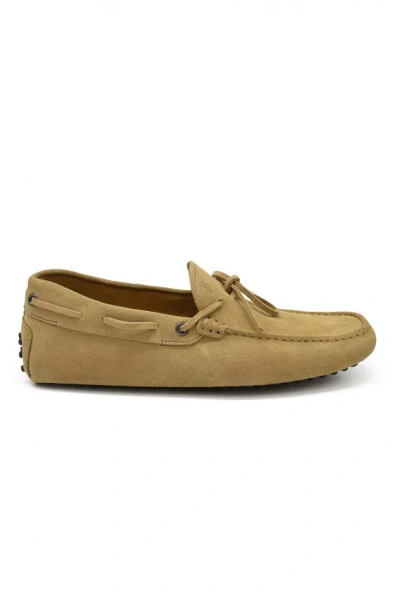 Tod's Men Suede Loafers In Cream