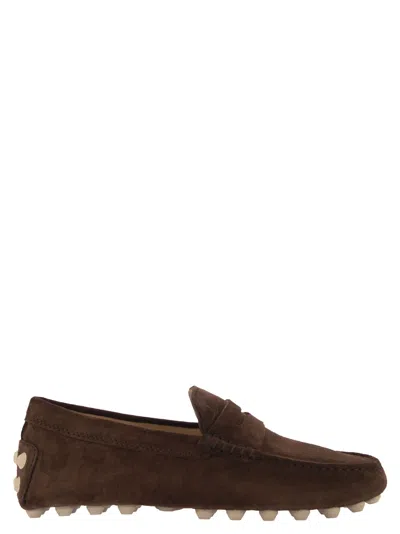 Tod's Men Suede Moccasin Moccasin In Brown