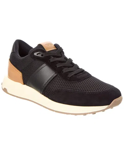 Tod's Mesh & Leather Sneaker In Black