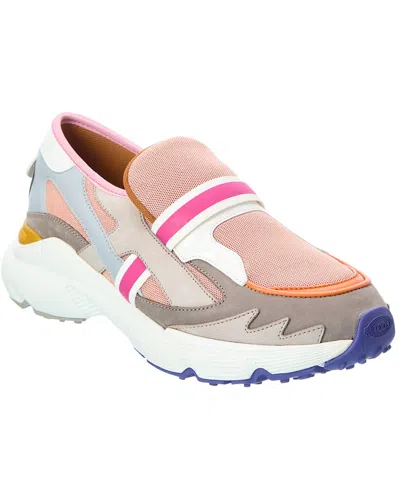 Tod's Mesh & Leather Sneaker In Pink