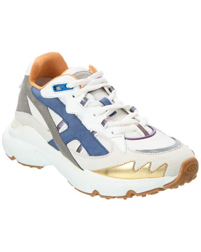 Tod's Mesh & Leather Sneaker In White