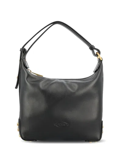 Tod's Metal Dots Mini Leather Shoulder Bag In Purple