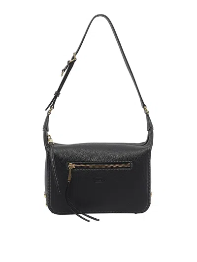 Tod's Metal Dots Mini Leather Shoulder Bag In Animal Print